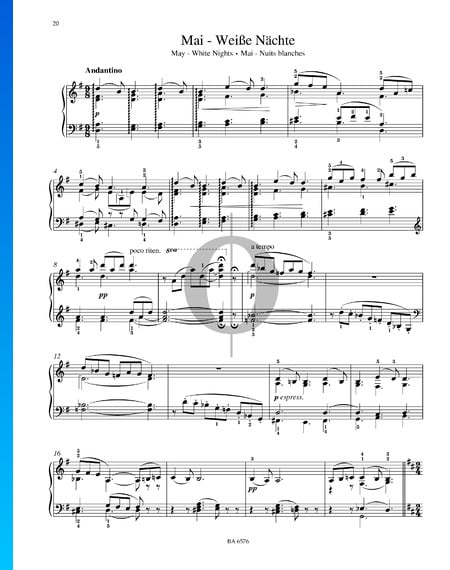 The Seasons, Op. 37a: 5. May - White Nights Sheet Music