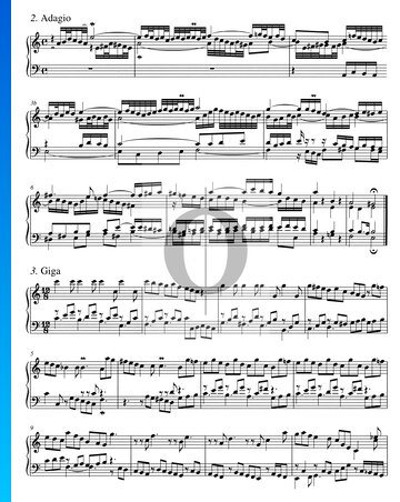 Partition Concerto en Do Majeur, BWV 977: 2. Adagio