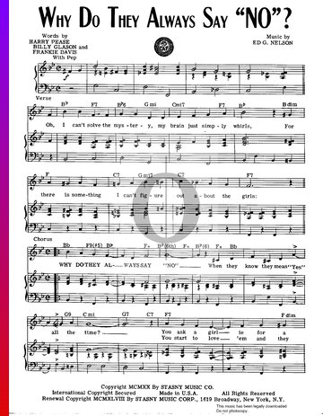 Why Do They Always Say No? Sheet Music