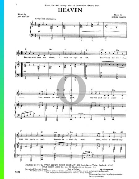 Heaven Musik-Noten