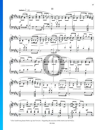 Sonata n.º 3 en fa sostenido mayor, Op. 23: 3. Andante Partitura