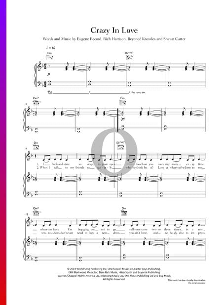 Crazy In Love Sheet Music