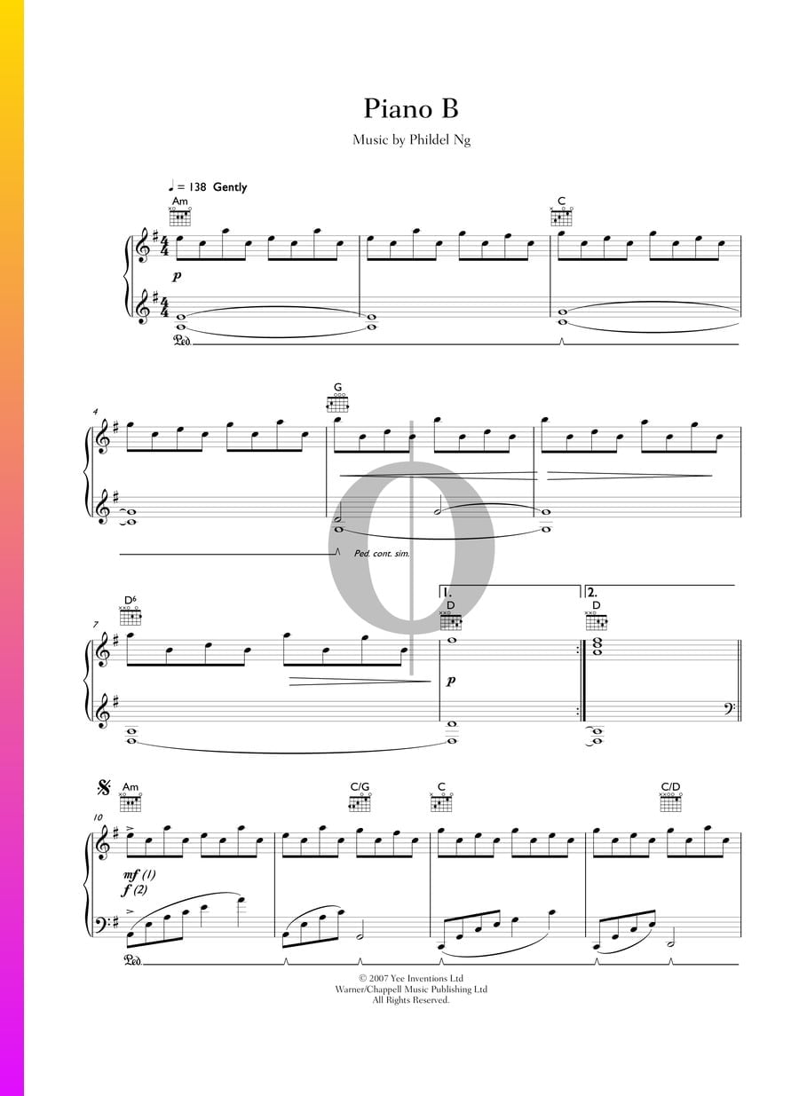 Piano B (Phildel) Piano Sheet Music - OKTAV