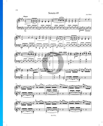 Partition Sonate en La Majeur, P. XII: 44: 1. Allegro