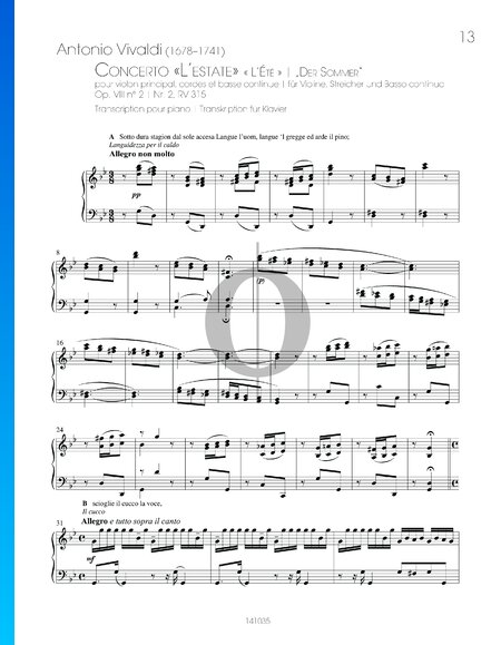 L'estate - Sommer, Op. 8, RV 315: 1. Allegro non molto