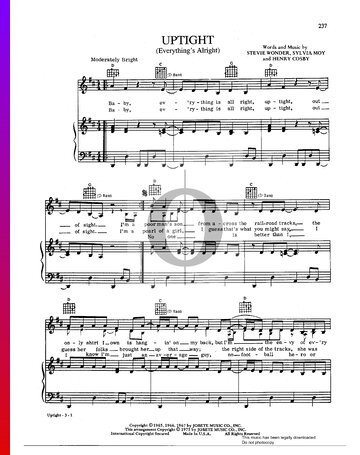 Uptight (Everything's Alright) Sheet Music