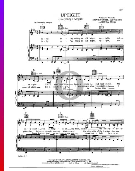 Uptight (Everything's Alright) Musik-Noten