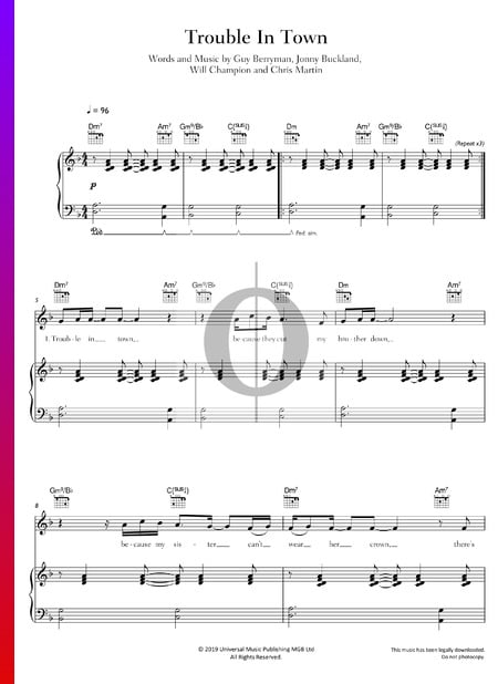 Trouble In Town Sheet Music