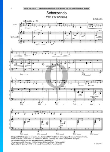 Für Kinder, Sz. 42 Vol. 2: Nr. 25 Scherzando Musik-Noten