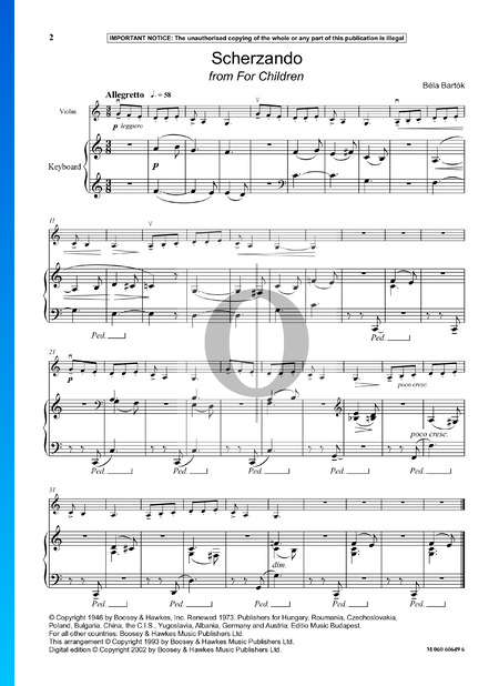For Children, Sz. 42 Vol. 2: No. 25 Scherzando Sheet Music