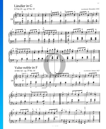 Valse Noble en Fa Majeur, D 969/10 - Op. 77, No. 10 Partition