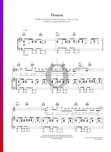 Honest Sheet Music