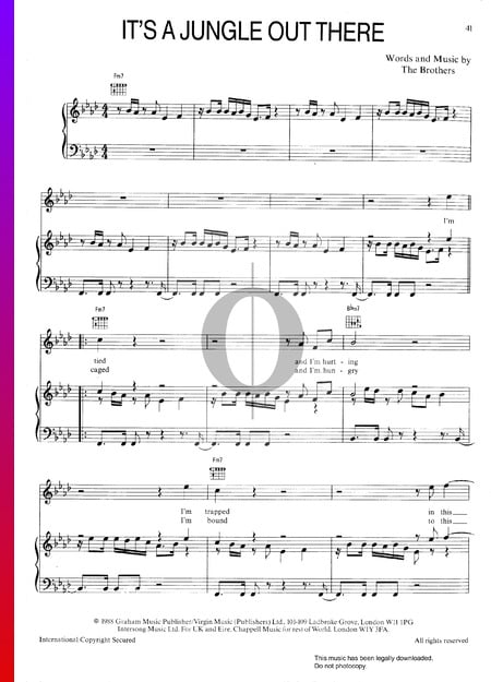 It's A Jungle Out There Musik-Noten