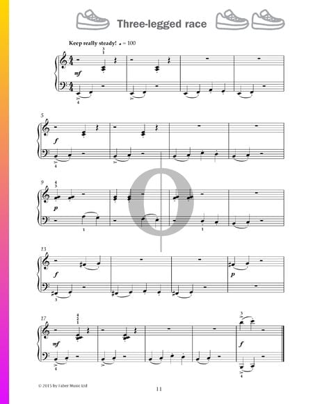 Three-legged race Musik-Noten