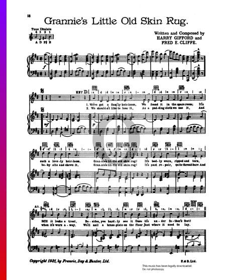 Grannie's Little Old Skin Rug Sheet Music