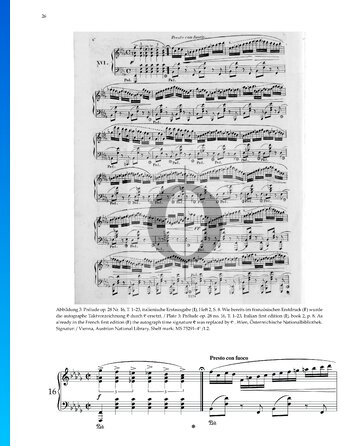 Preludio en si bemol menor, Op. 28 n.º 16 Partitura
