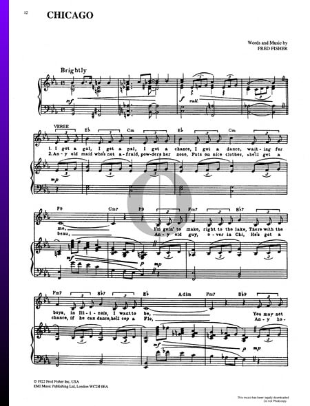Chicago (That Toddlin' Town) Partition