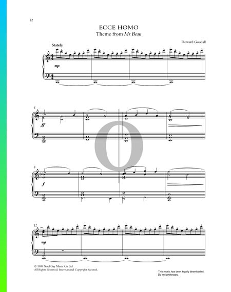 Ecce Homo (Mr. Bean Theme) Sheet Music