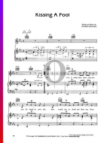 Kissing A Fool Sheet Music