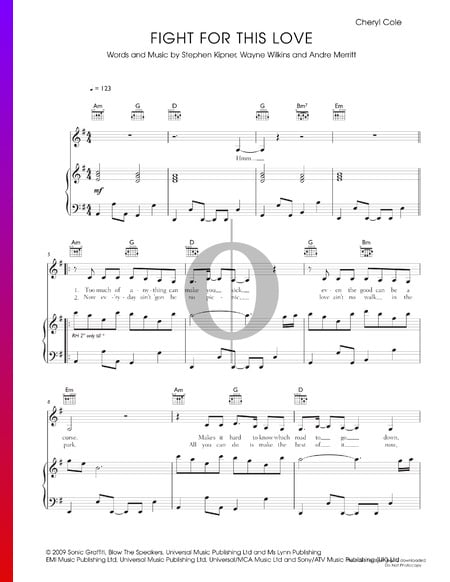 Fight For This Love Sheet Music
