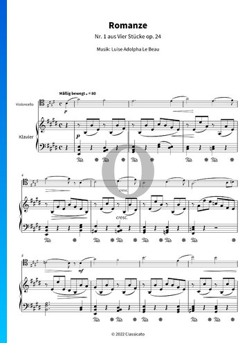 4 Pieces, Op. 24: No. 1 Romanze Partitura