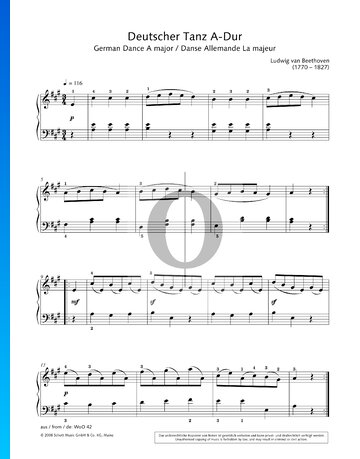 Deutscher Tanz A-Dur, WoO 42 Nr. 4 Musik-Noten