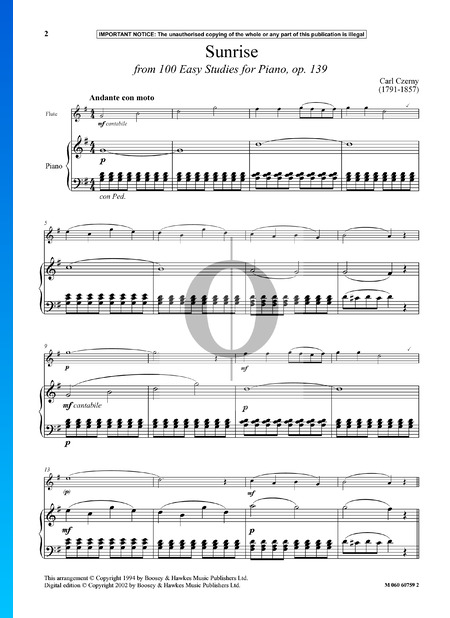 Study in C Major, Op. 139: No. 10 Sunrise Sheet Music