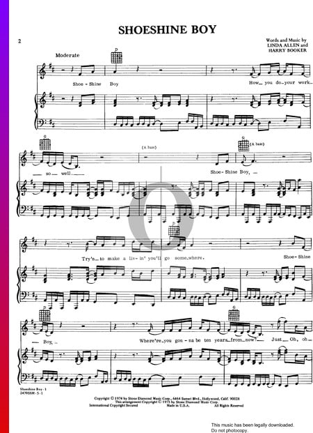 Shoeshine Boy Sheet Music