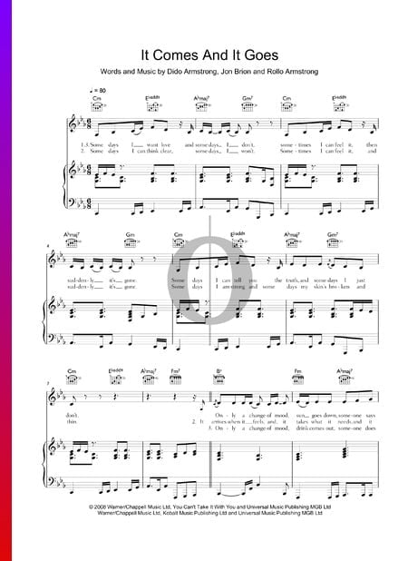 It Comes And It Goes Musik-Noten