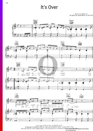It's Over Sheet Music