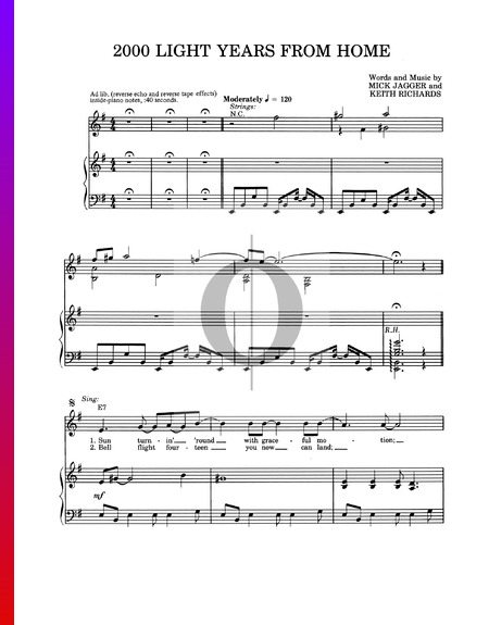 2000 Light Years From Home Sheet Music