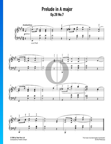 Prélude A-Dur, Op. 28 Nr. 7 Musik-Noten