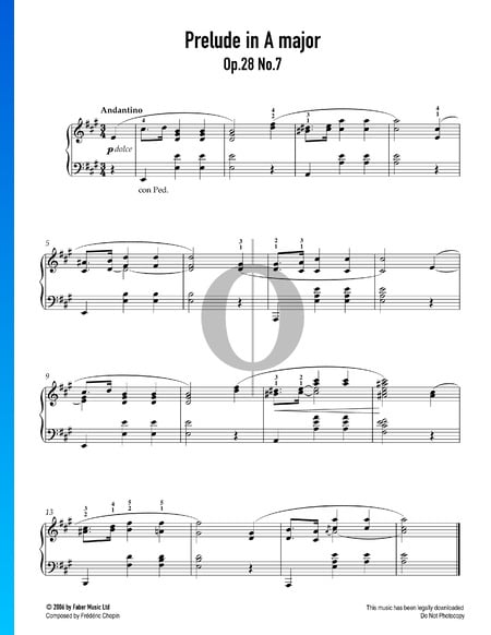 Prélude en La Majeur, Op. 28 No. 7 Partition