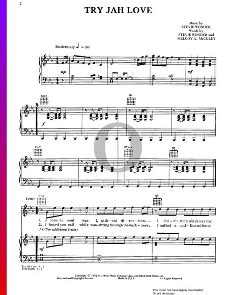 Try Jah Love Sheet Music