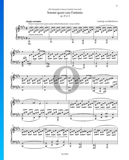 Sonata quasi una Fantasia ("Mondscheinsonate"), Op. 27 No. 2: No. 1 Adagio