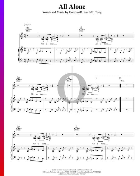 All Alone Musik-Noten
