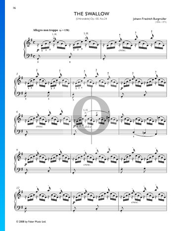 The Swallow, Op. 100 No. 24 Sheet Music