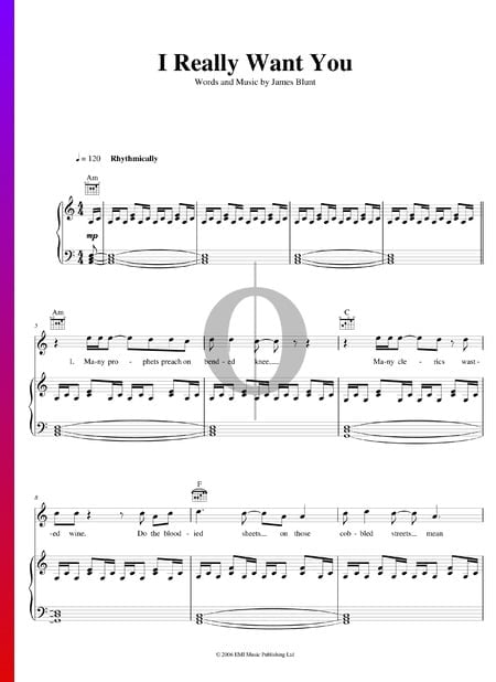 I Really Want You Musik-Noten