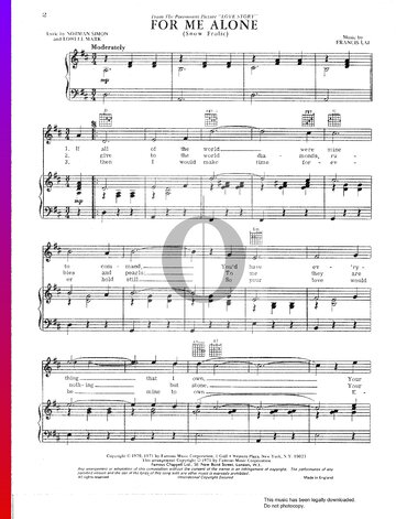 For Me Alone (Snow Frolic) Sheet Music