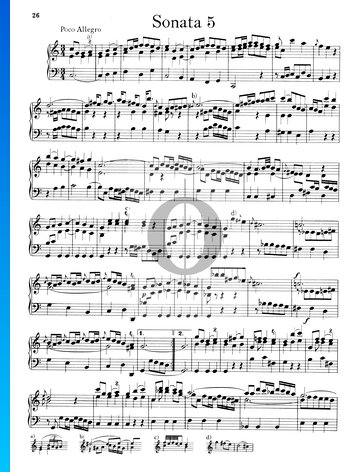 Sonata No. 5, Wq 48: 1. Poco Allegro bladmuziek