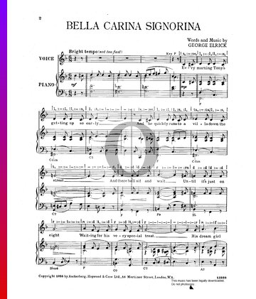 Bella Carina Signorina Musik-Noten