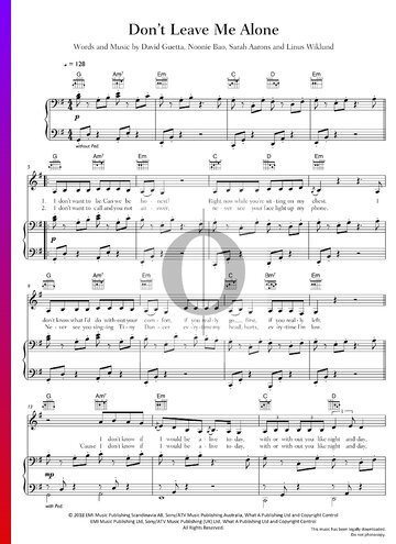 Don't Leave Me Alone Sheet Music