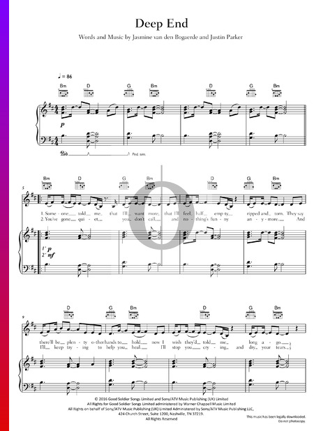 Deep End Sheet Music
