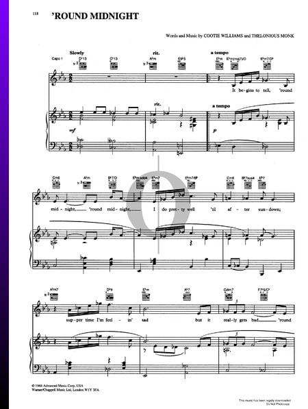 'Round Midnight Musik-Noten