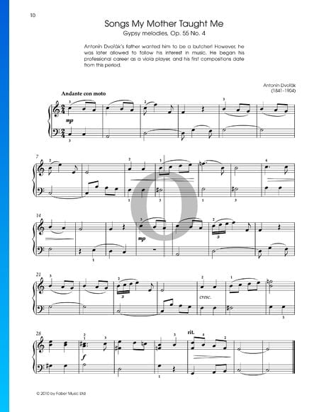 Melodías gitanas, Op. 55, n.º 4.: Canciones que mi madre me enseñó