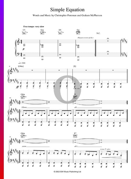 Simple Equation Musik-Noten