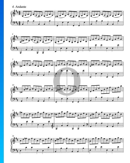 Concerto in h-Moll, BWV 979: 4. Andante Musik-Noten