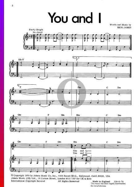 You And I Sheet Music