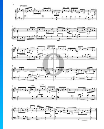 Partita in E Minor, BWV 1002: 2. Double bladmuziek