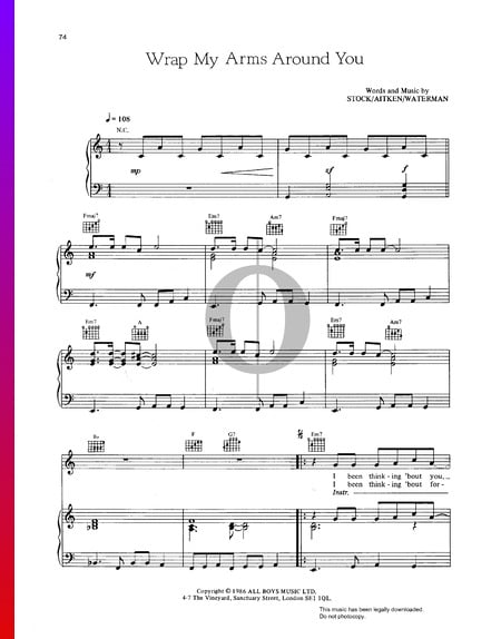 Wrap My Arms Around You Sheet Music